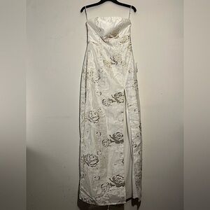 Lulus Strapless Cocktail Dress with Leg Slit